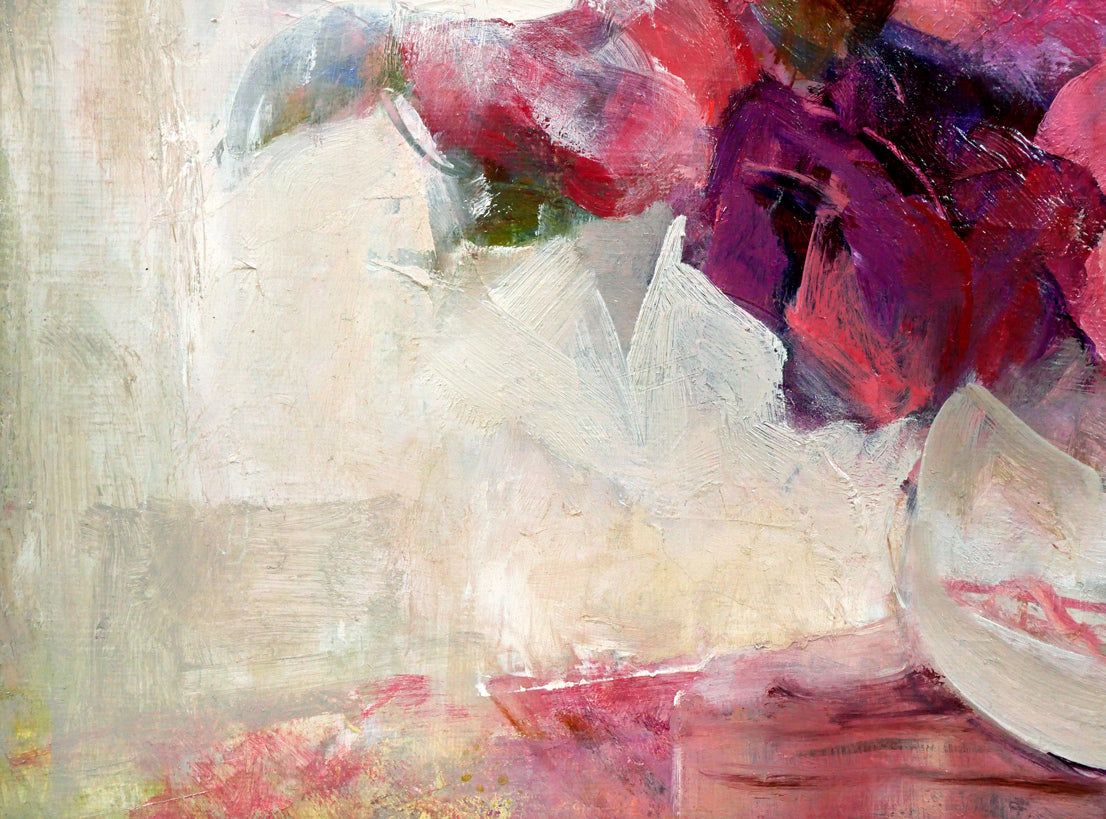 瀬古愛「薔薇」油絵・F4号 拡大画像3