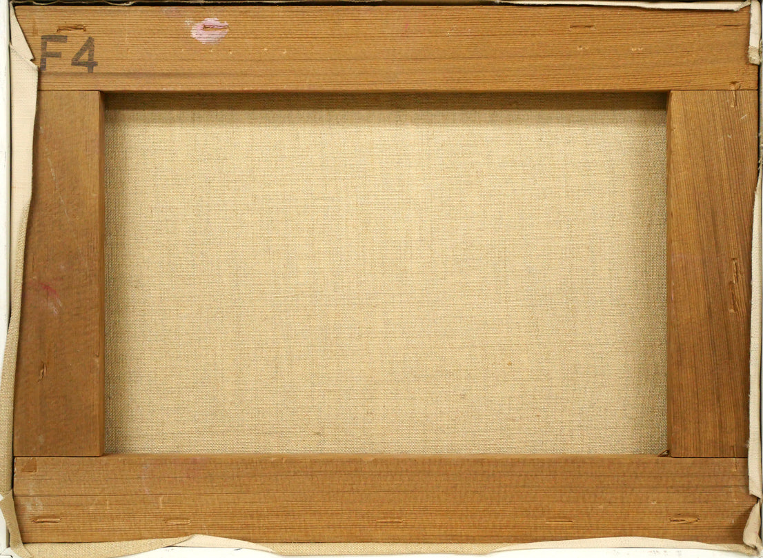 瀬古愛「薔薇」油絵・F4号 キャンバス裏側画像