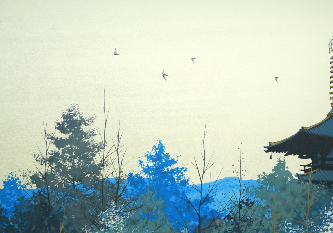 千住博「朝の大和」リトグラフ 拡大画像1