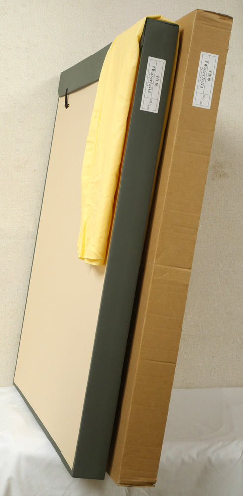 千住 博「Waterfall(Day Fall/Night fall)HSエディション」ミックストメディア版画 付属品画像(黄袋、布タトウ箱、外箱付き)