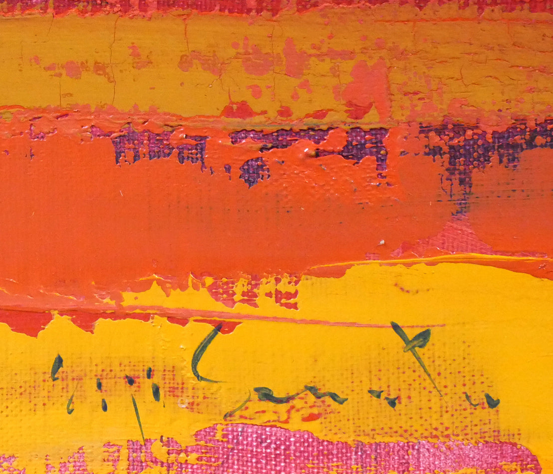 芹田英治「寺院(スペイン「NEW YORKにて」)」油絵・F4号 サイン拡大画像