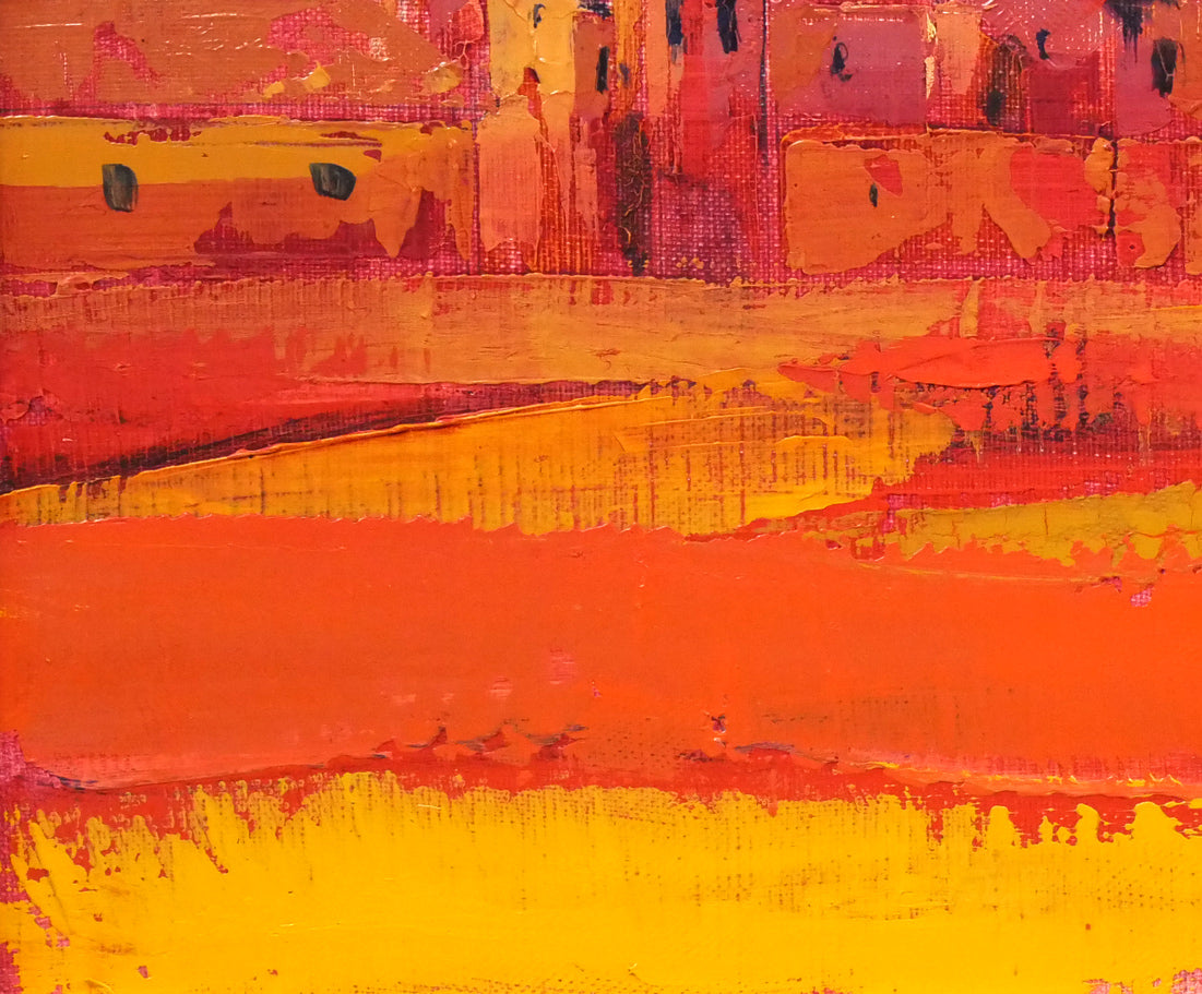 芹田英治「寺院(スペイン「NEW YORKにて」)」油絵・F4号 拡大画像4