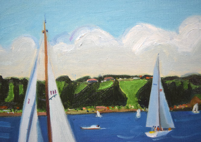 渋井一夫「油壺」油絵・F4号 拡大画像4