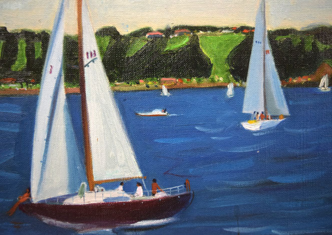 渋井一夫「油壺」油絵・F4号 拡大画像5