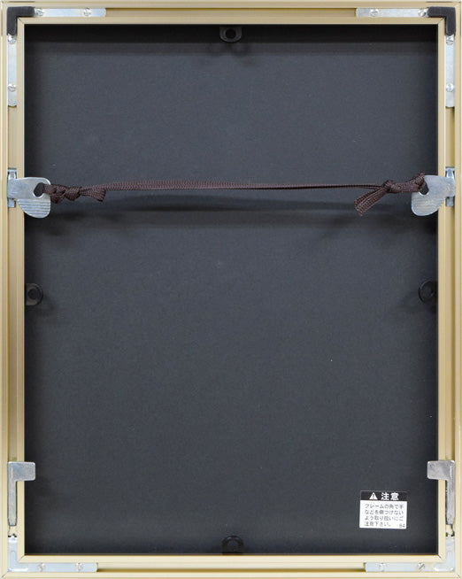 渋谷栄一「サクレクール寺院(パリ)」リトグラフに手彩色 額縁裏側画像