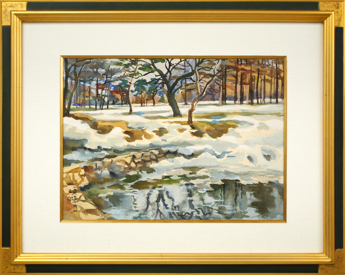 繁野三郎「円山」水彩画・6号小