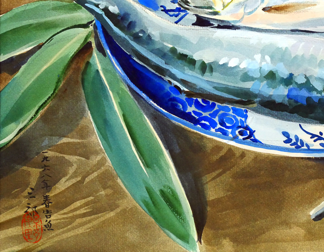 繁野三郎「春告魚(ニシン)」水彩画・8号 拡大画像4