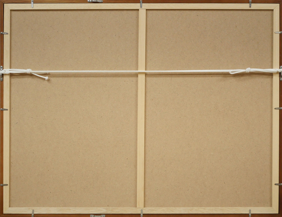 繁野三郎「春告魚(ニシン)」水彩画・8号 額縁裏側画像