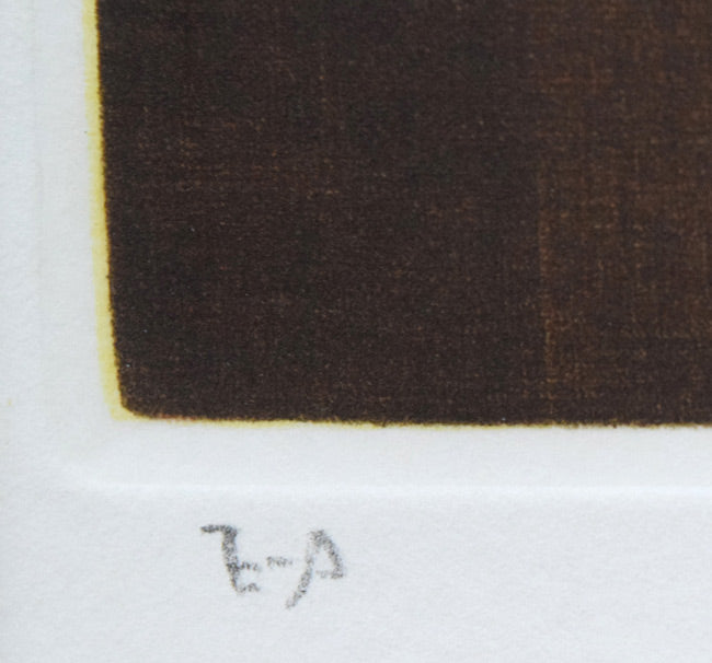 清水敦「むつごろう車」銅版画(カラーメゾチント) 限定番号(ed,E.A=作家保存版)