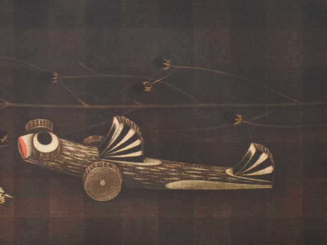 清水敦「むつごろう車」銅版画(カラーメゾチント) 拡大画像2