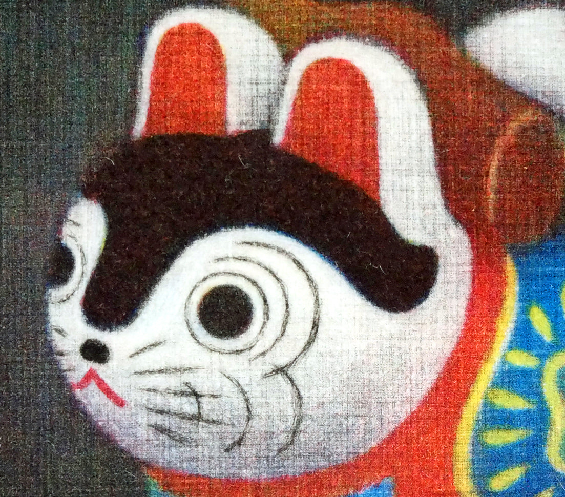 清水敦「犬張子(ふるさとの詩-日本の玩具)」銅版画(カラーメゾチント) 拡大画像3