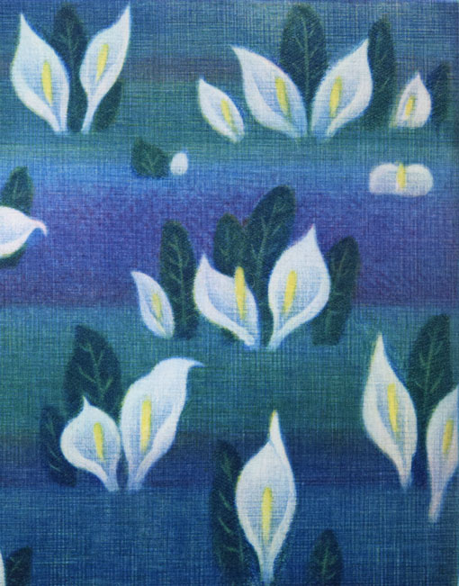 清水敦「水芭蕉」カラーメゾチント(銅版画) 拡大画像2