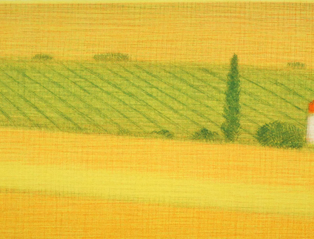 清水敦「麦畑」銅版画(カラーメゾチント) 拡大画像2