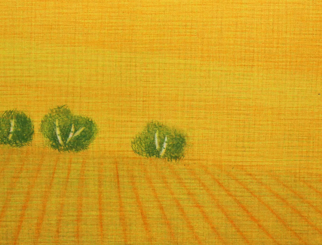 清水敦「麦畑」銅版画(カラーメゾチント) 拡大画像6