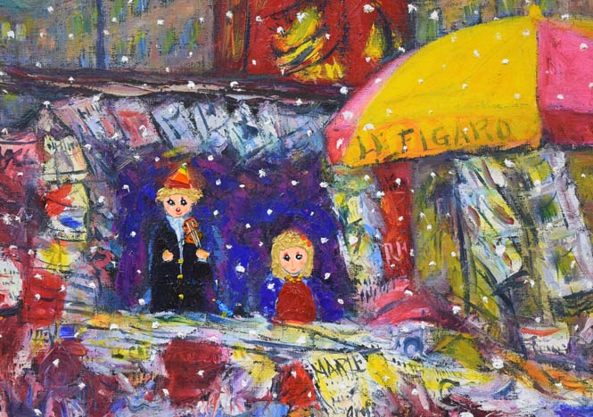 清水新也「巴里物語(ボンジュウル)」油絵・F15号 拡大画像3