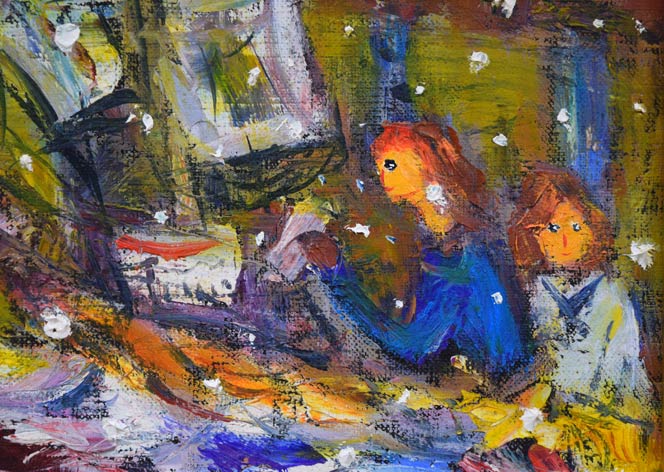 清水新也「巴里物語(ボンジュウル)」油絵・F15号 拡大画像6