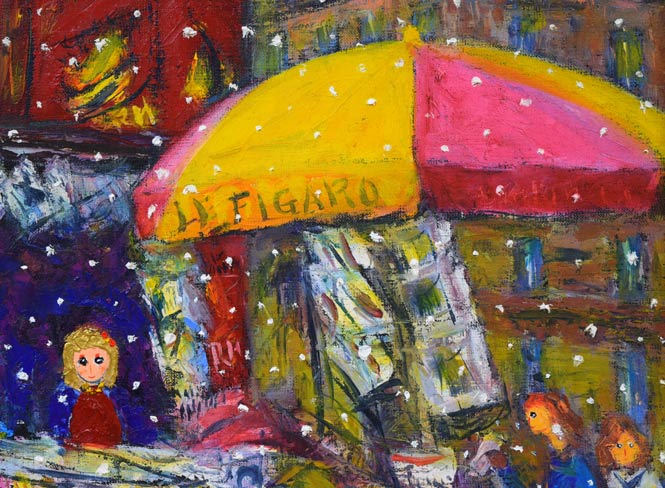 清水新也「巴里物語(ボンジュウル)」油絵・F15号 拡大画像5