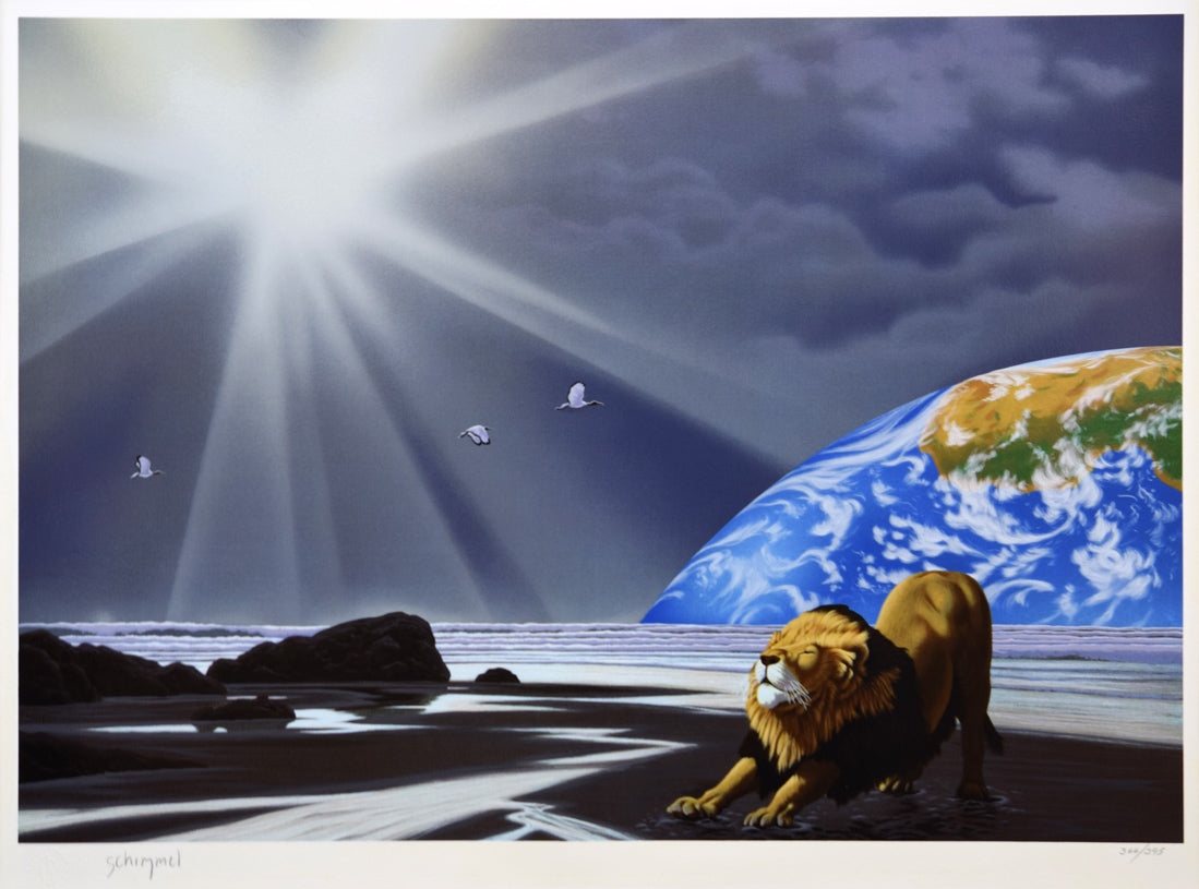 シム シメール(Schim SCHIMMEL)「目覚め」ミクストメディア版画 作品全体拡大画像