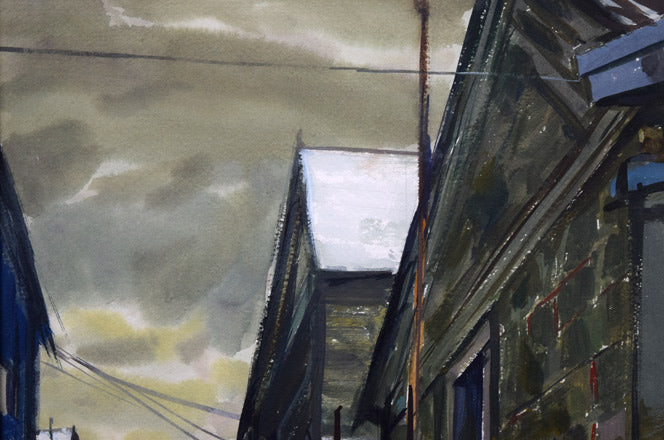 白江正夫「出抜小路(小樽)」水彩画・6号 拡大画像1