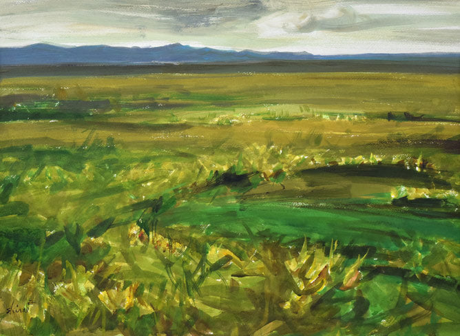 白江正夫「サロベツ原野(画集掲載作品)」水彩画・20号 作品全体拡大画像