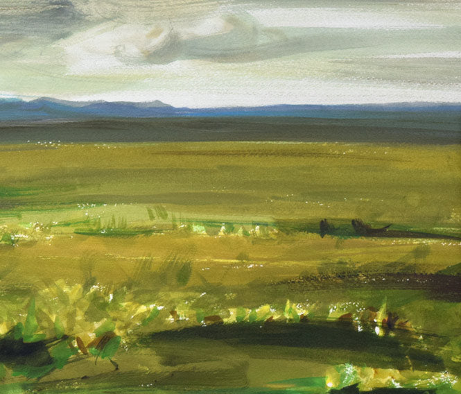 白江正夫「サロベツ原野(画集掲載作品)」水彩画・20号 拡大画像2