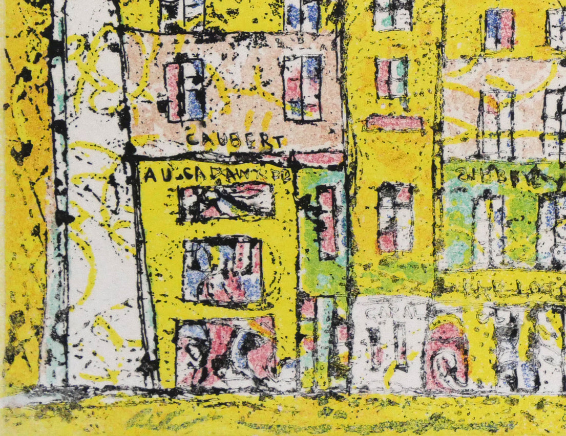 渋谷栄一「パリの街角」銅版画 拡大画像3