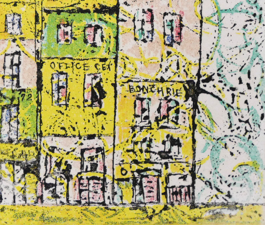 渋谷栄一「パリの街角」銅版画 拡大画像4