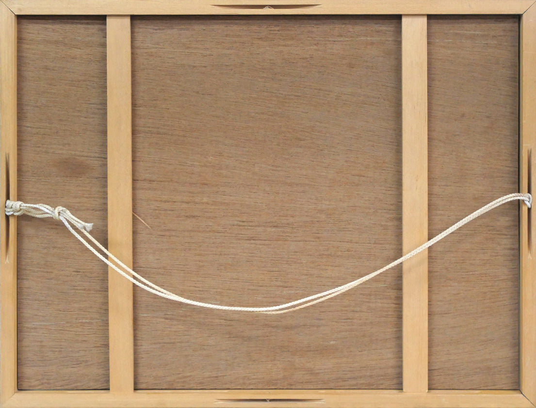 渋谷栄一「パリの街角」銅版画 額縁裏側画像