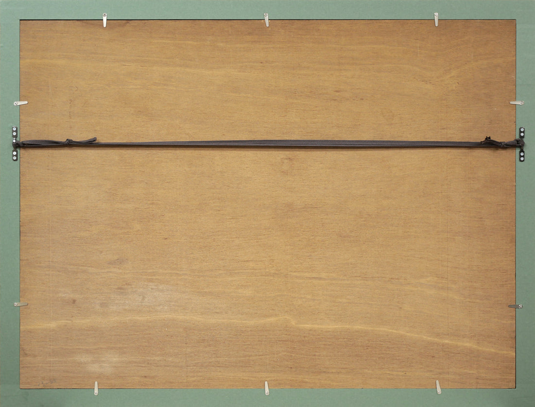 繁野三郎「円山公園」水彩画・10号 額縁裏側画像