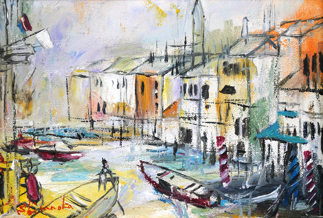 島岡和博「ベニス」油絵・SM 作品全体拡大画像