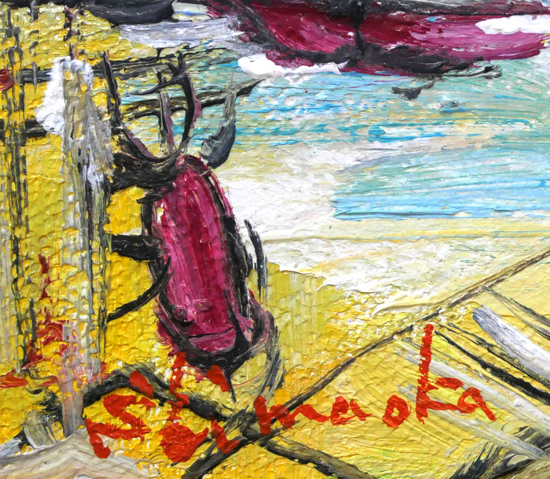 島岡和博「ベニス」油絵・SM サイン拡大画像