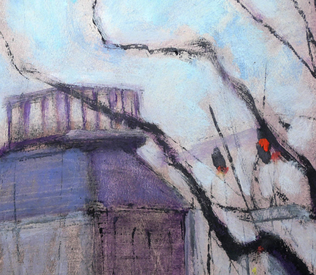 清水康夫「トローゼ通りの風車(パリ・モンマルトル)」水彩画(ガッシュ)・15号 拡大画像3