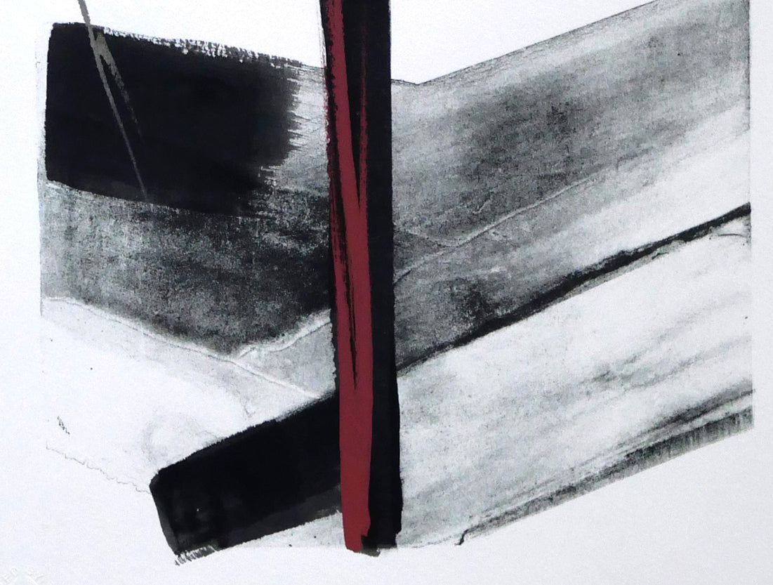 篠田桃紅「Beyond」リトグラフに手彩色 拡大画像2