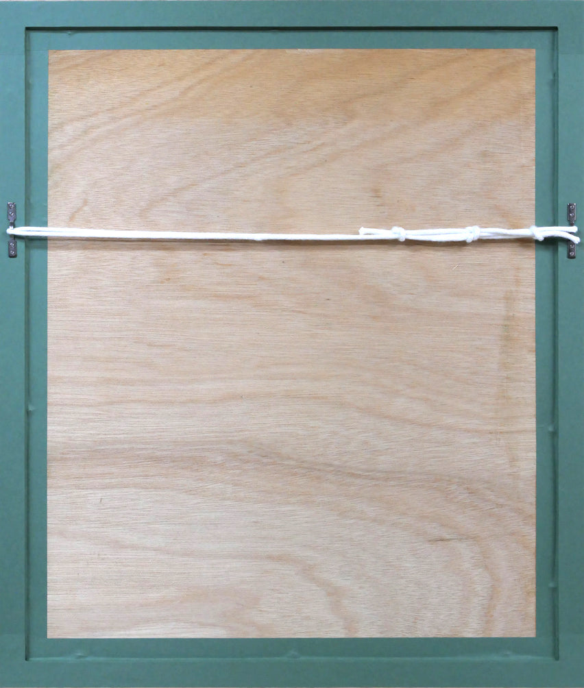 篠田桃紅「Beyond」リトグラフに手彩色 額縁裏側画像