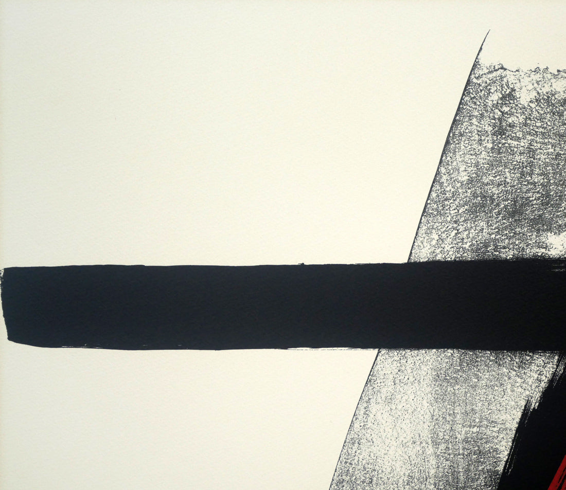 篠田桃紅「FLAME」リトグラフに手彩色 拡大画像1