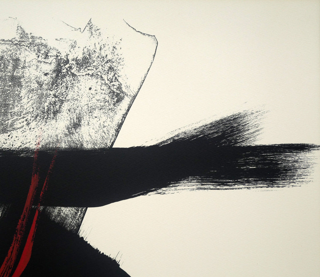 篠田桃紅「FLAME」リトグラフに手彩色 拡大画像2