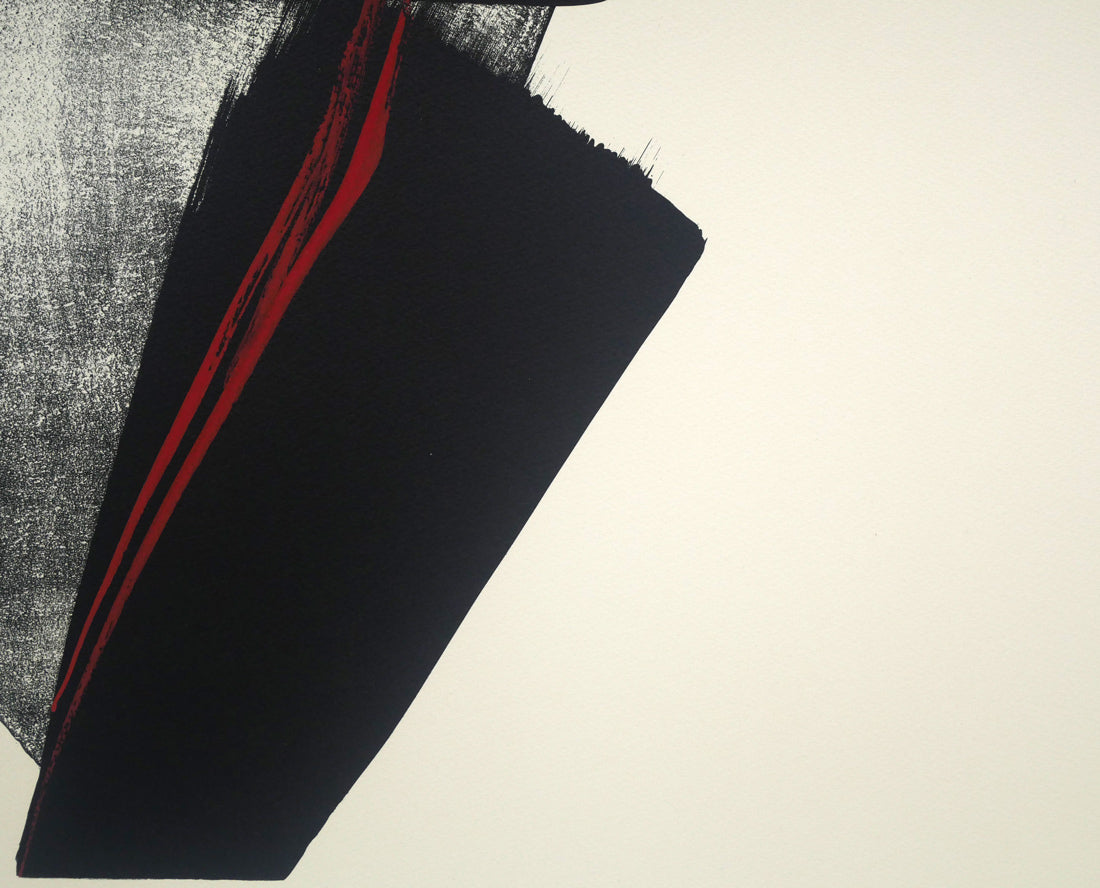 篠田桃紅「FLAME」リトグラフに手彩色 拡大画像4