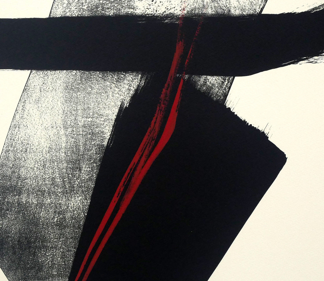 篠田桃紅「FLAME」リトグラフに手彩色 拡大画像5