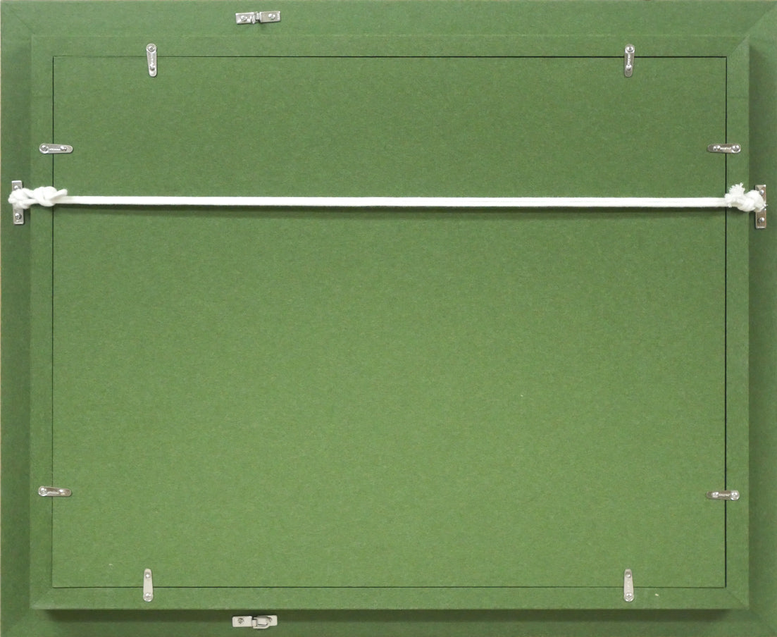 塩田満男「最北の海」油絵・F6号 額縁裏側画像