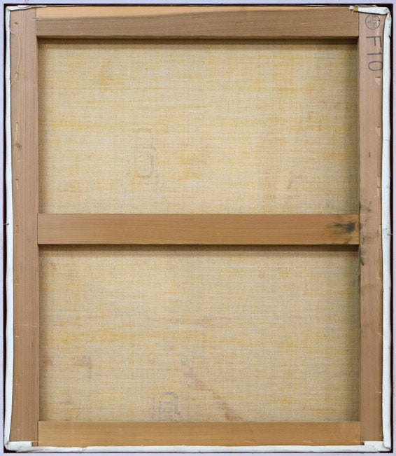 園田郁夫「パリ風景(セーヌ河畔)」油絵・F10号 キャンバス裏側画像