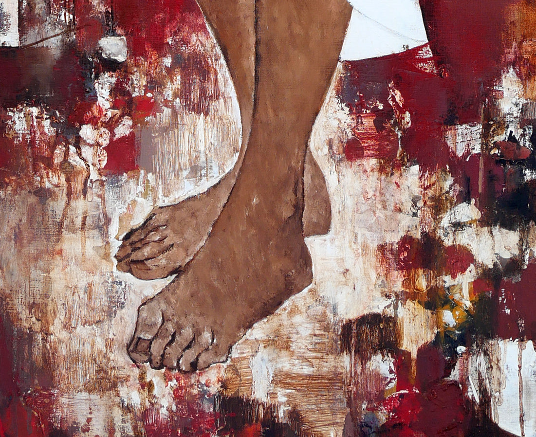 園田郁夫「路傍」油絵・F50号 拡大画像8