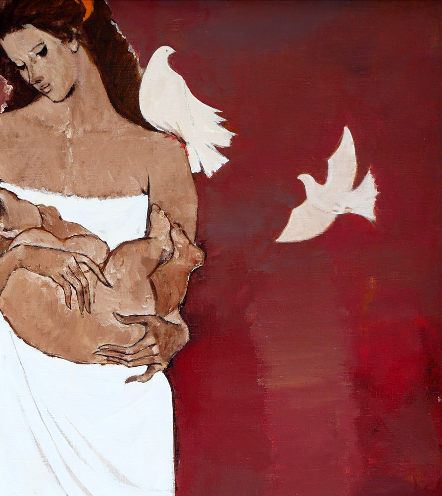 園田郁夫「路傍」油絵・F50号 拡大画像2