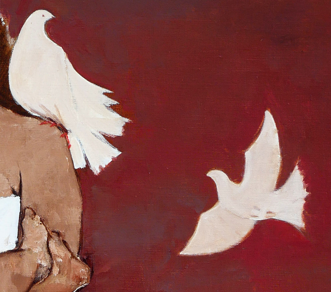 園田郁夫「路傍」油絵・F50号 拡大画像6