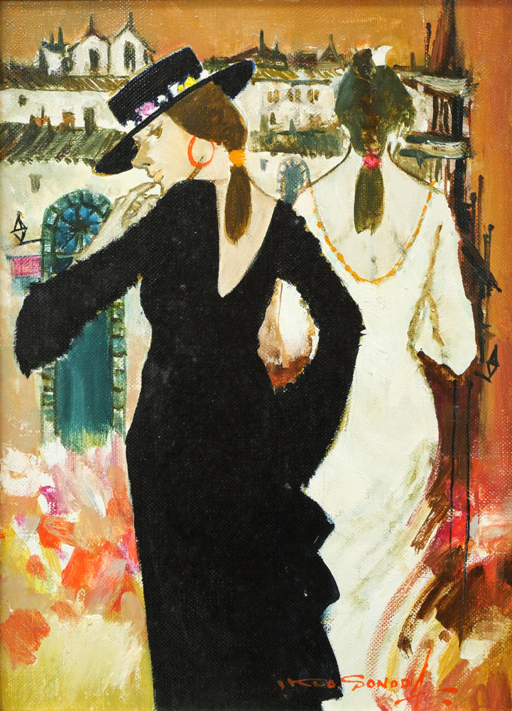 園田郁夫「スペイン紀行」油絵・F4号 作品全体拡大画像