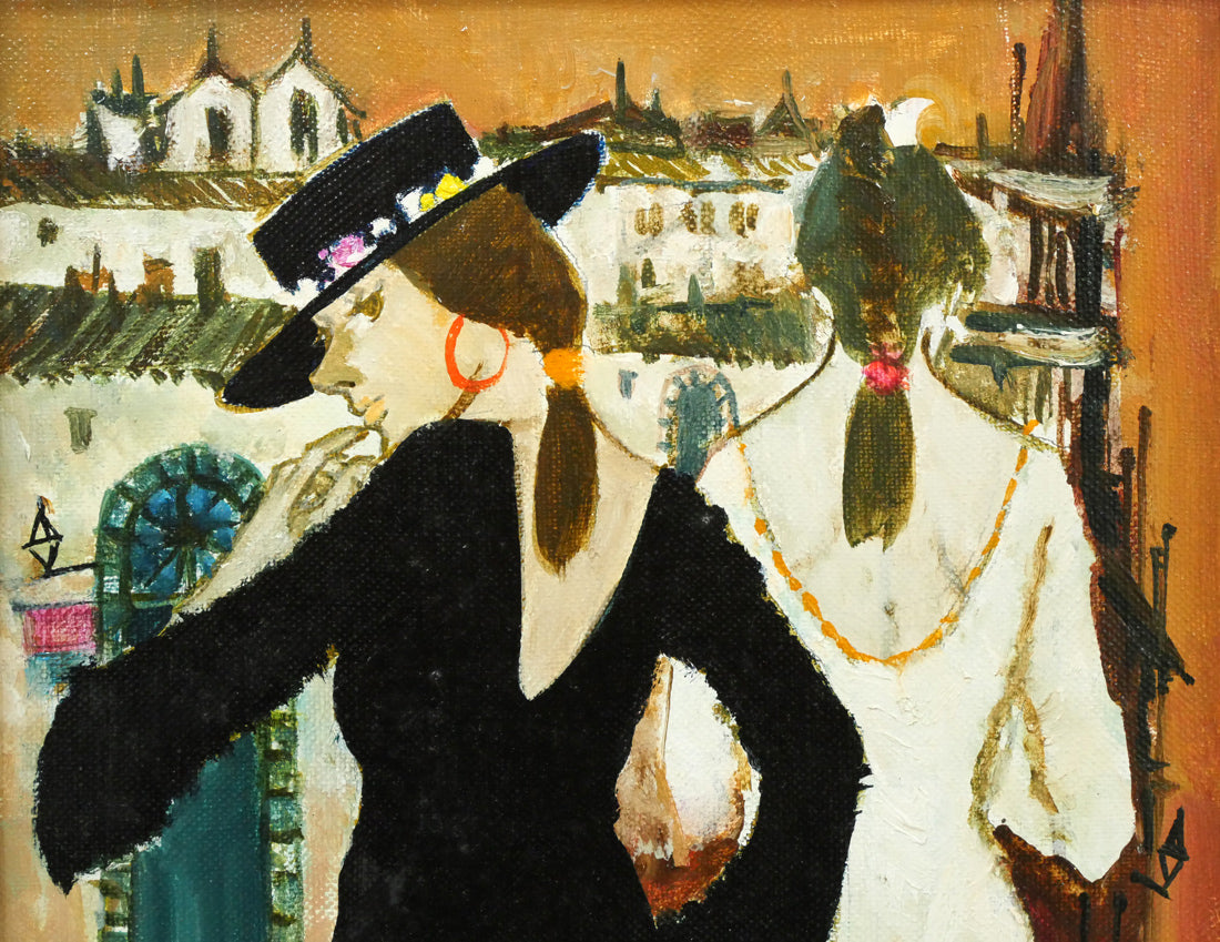 園田郁夫「スペイン紀行」油絵・F4号 拡大画像1