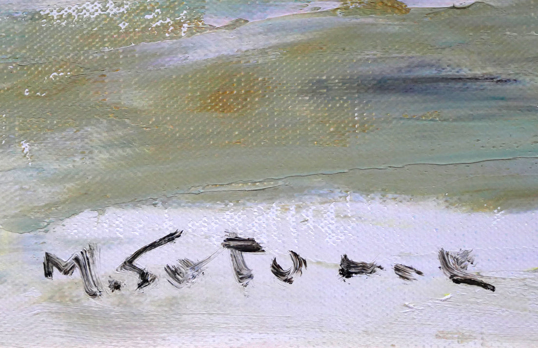 五月女政平「薔薇」油絵・F6号 サイン拡大画像