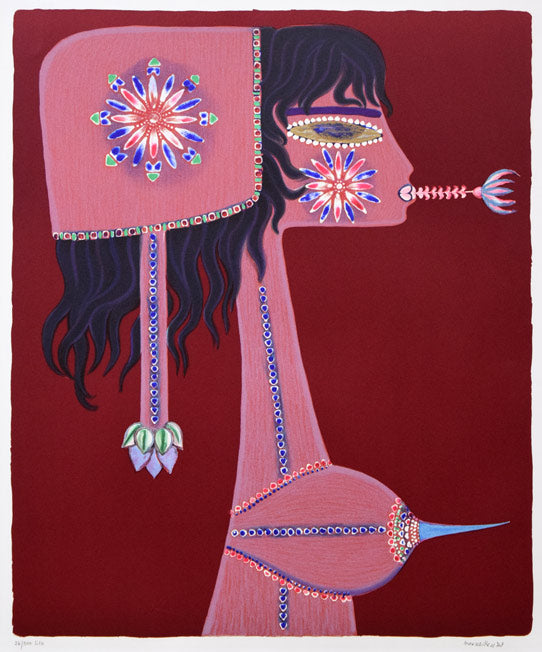 マックス・ワルター スワーンベリ「想像力のポートレート」リトグラフ 作品全体拡大画像