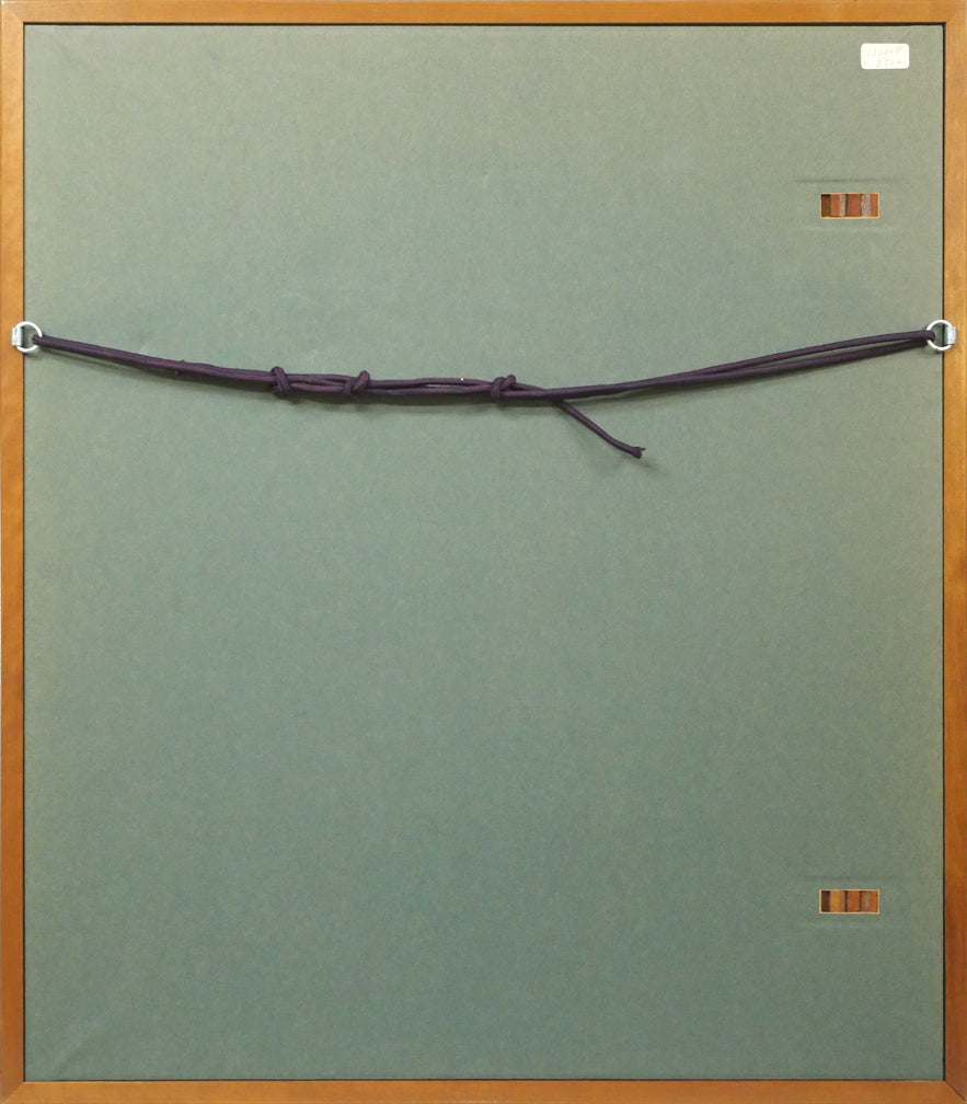 須田剋太「牡丹」グワッシュ(水彩画)・6号小 額縁裏側画像