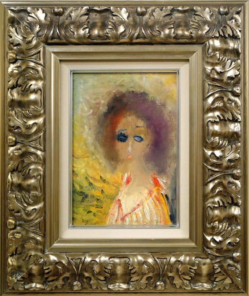 末光利夫「ネグリジェーの少女」油絵・SM