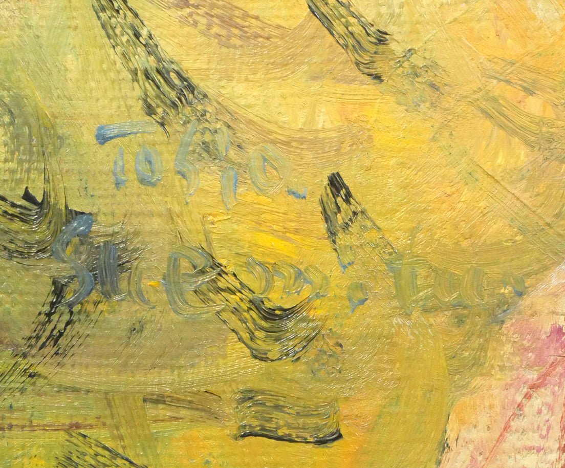 末光利夫「ネグリジェーの少女」油絵・SM サイン拡大画像